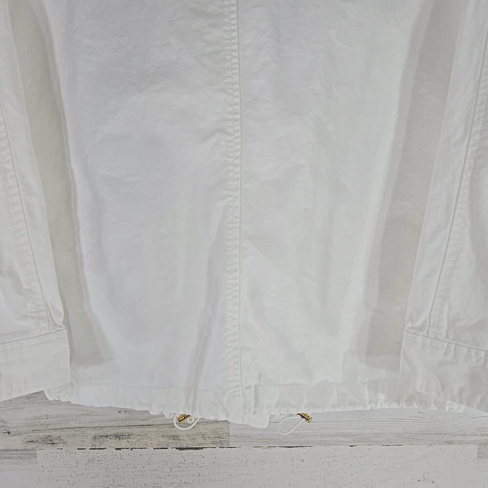 MICHAEL MICHAEL KORS WOMEN'S SIZE LARGE WHITE SNAP FULL ZIP JACKET FLAP POCKETS. - Picture 9 of 16
